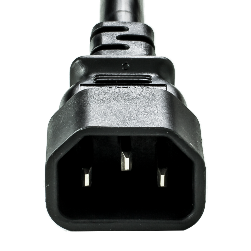 thumbnail image 2 of 5-Pack IEC C14 To C19 Power Adapters - 15A/10A Rated, PVC Molded, Black 2 of 9